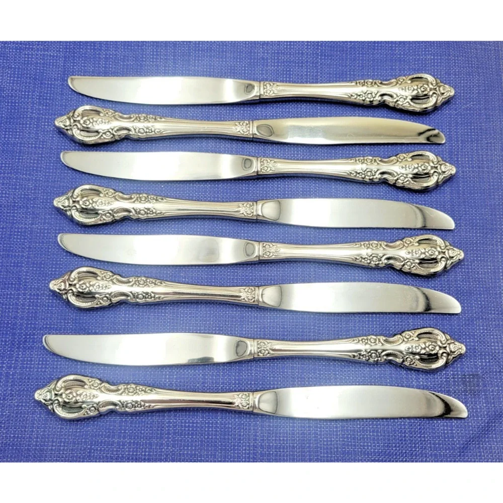 Oneida USA Stainless PEMBROOKE / RENOIR Flatware Set of 8 DINNER KNIVES